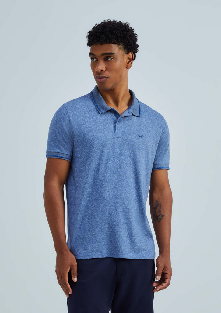 Camisa Azul Hering Polo Básica Masculina Em Malha Texturizada