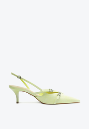 Sapato Scarpin Verde Schutz Slingback Veronica Couro