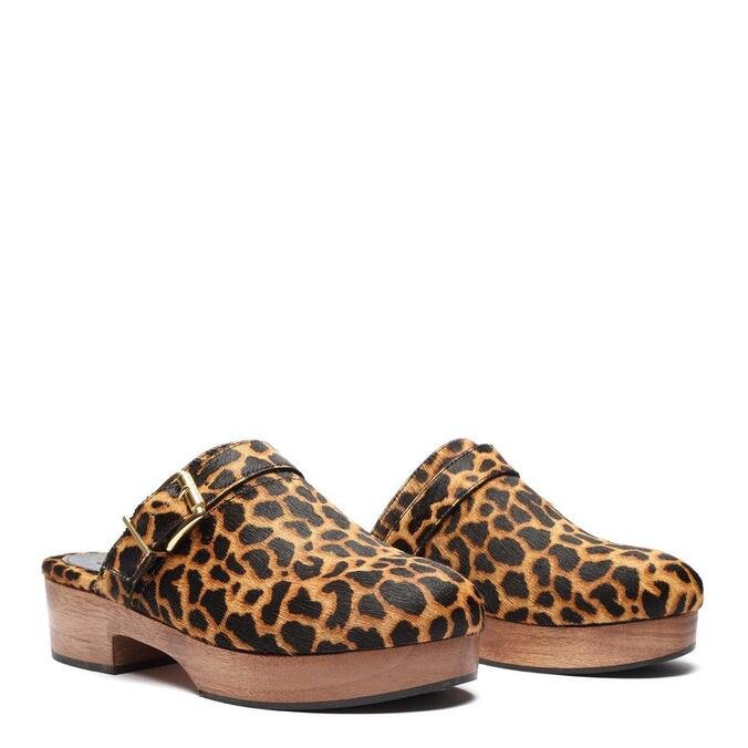Clog Schutz Madeira Salto Baixo Onça | ZZ MALL