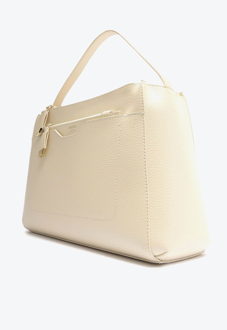 Bolsa Tote Pouch Off-White Arezzo Emilly Grande