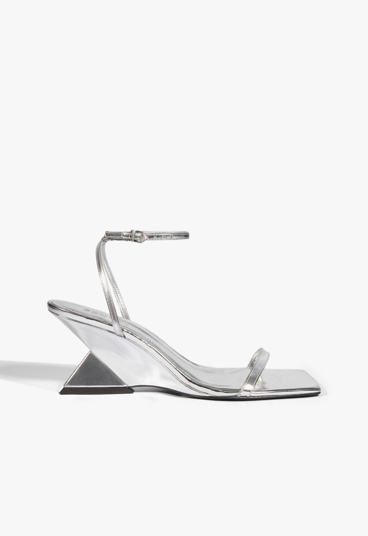 Sandália Prateada Schutz Joanna Sculpt | ZZ MALL