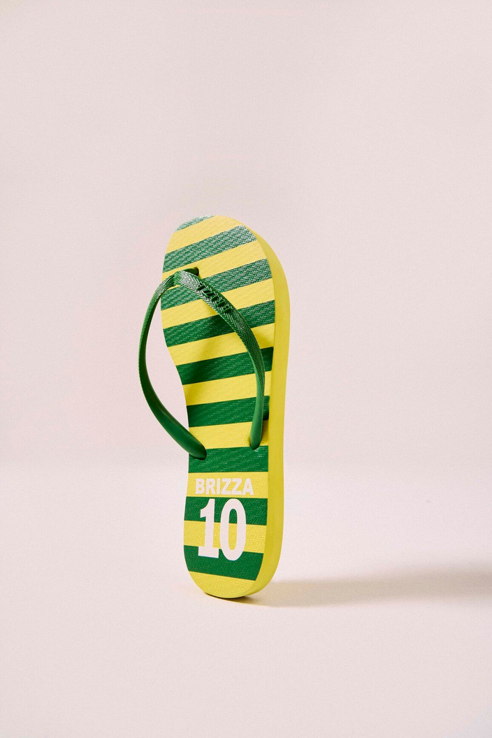 Chinelo de Dedo Verde Listrado Brizza