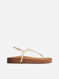 Sandália Papete Branca Flatform Tiras Slim