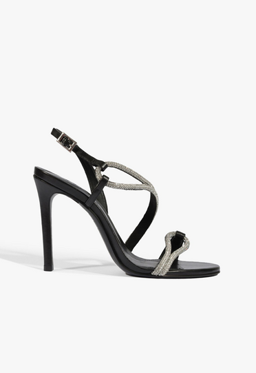 Sandália Glam Salto Fino Preta | ZZ MALL