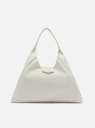 Bolsa Hobo Branca Arezzo Couro Grande Lapela