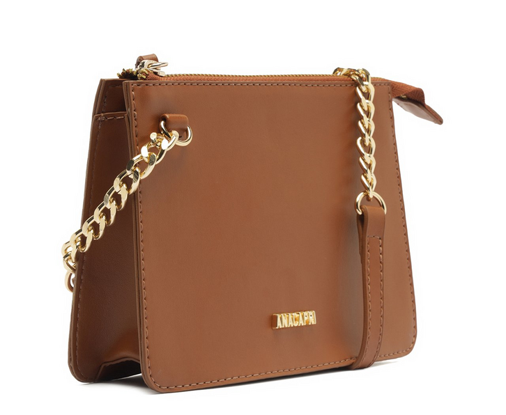 Bolsa Tiracolo Média Alça Corrente Marrom | ZZ MALL