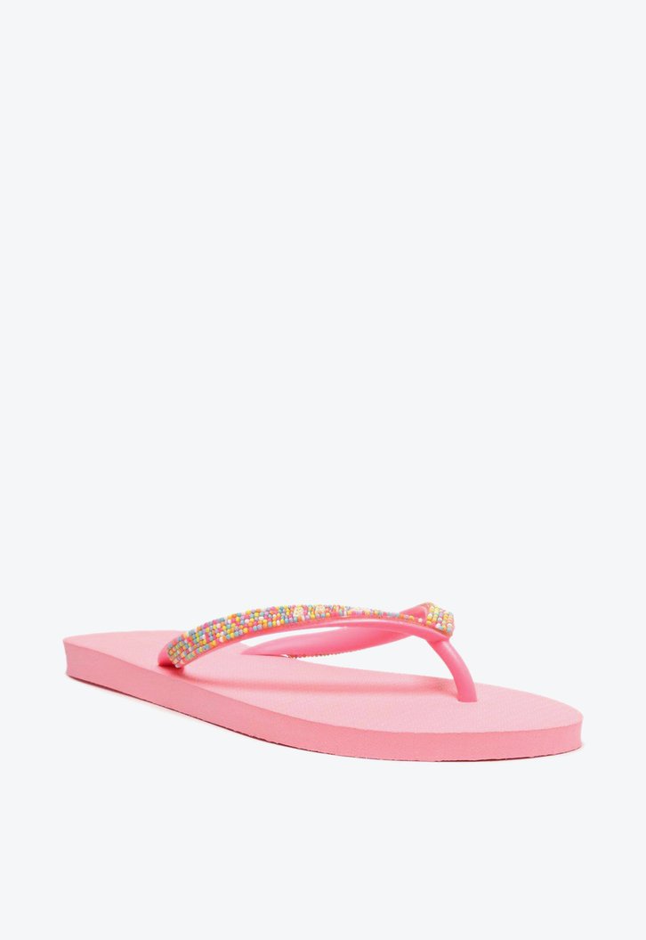 Chinelo De Dedo Rosa Brizza Tiras Coloridas