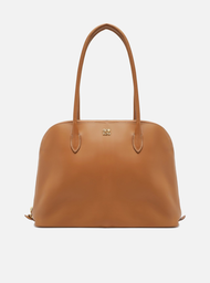 Bolsa Shopping Marrom Arezzo Couro Grande Assinatura