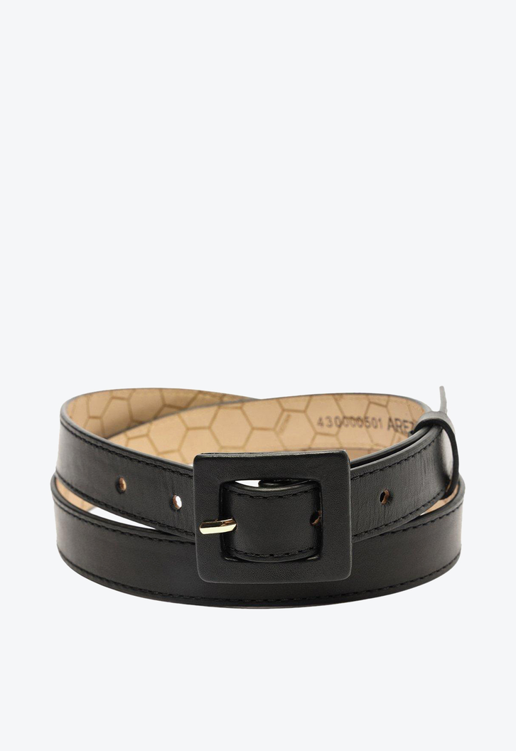 Cinto Preto Arezzo Couro Jane Fino