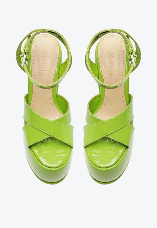 Sandália Meia Pata Pattie Verniz Verde