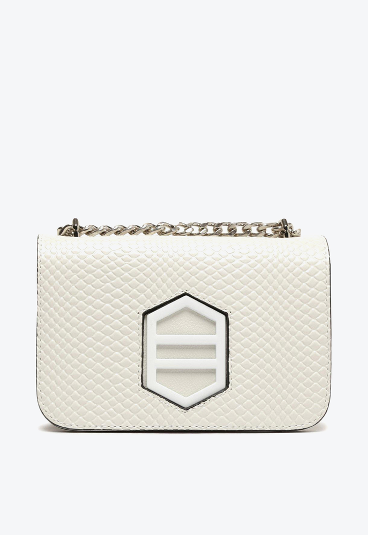 Bolsa Tiracolo Branca Arezzo Couro Snake Karen Pequena