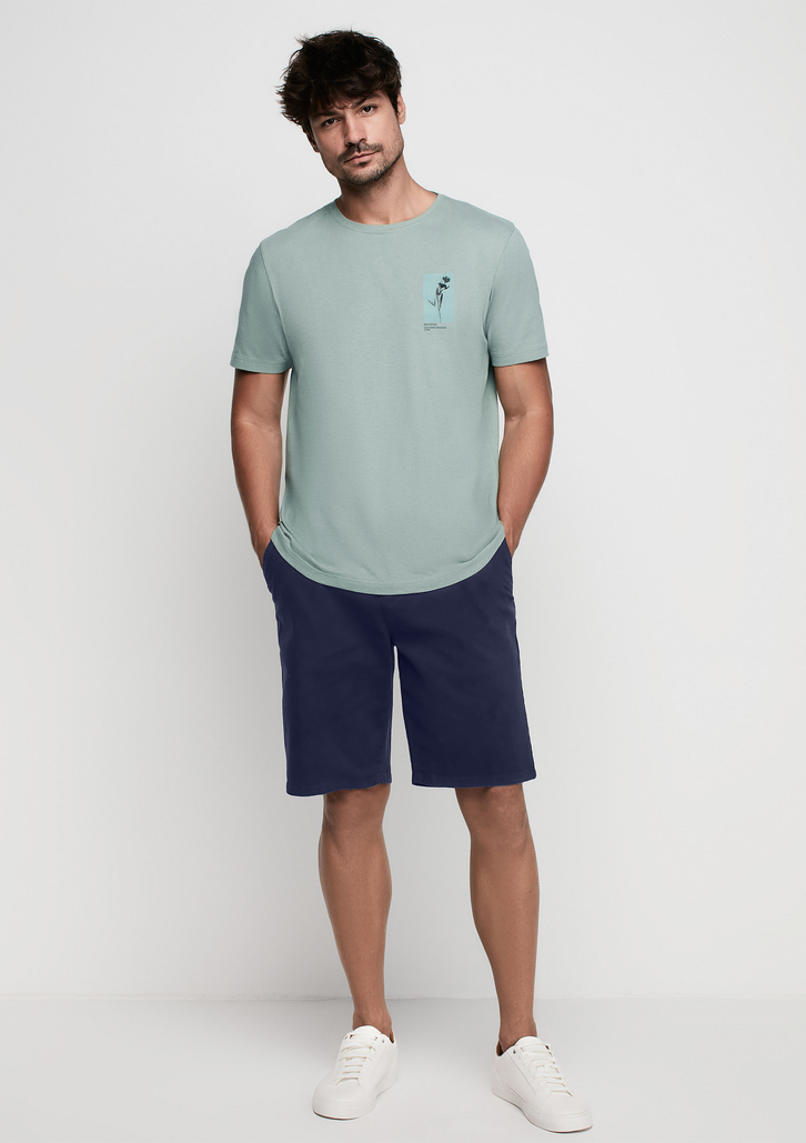 Camiseta Verde Menta Dzarm Masculina Manga Curta Decote Redondo