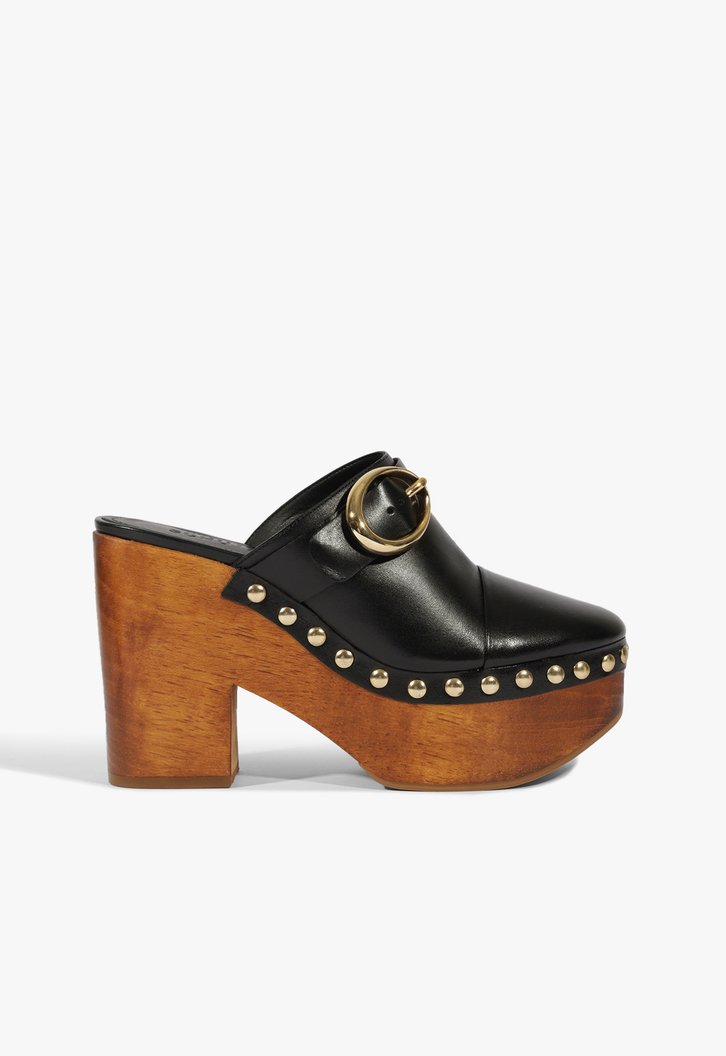 Clog Feminino Piper Couro Preto