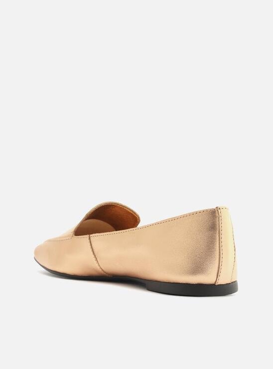 MOCASSIM ROSÊ AREZZO COURO BICO QUADRADO COSTURAS