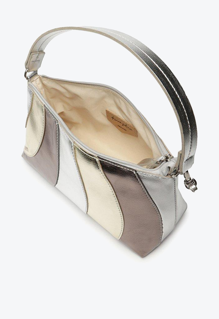 Bolsa Crossbody Prata Anacapri Baguete Média