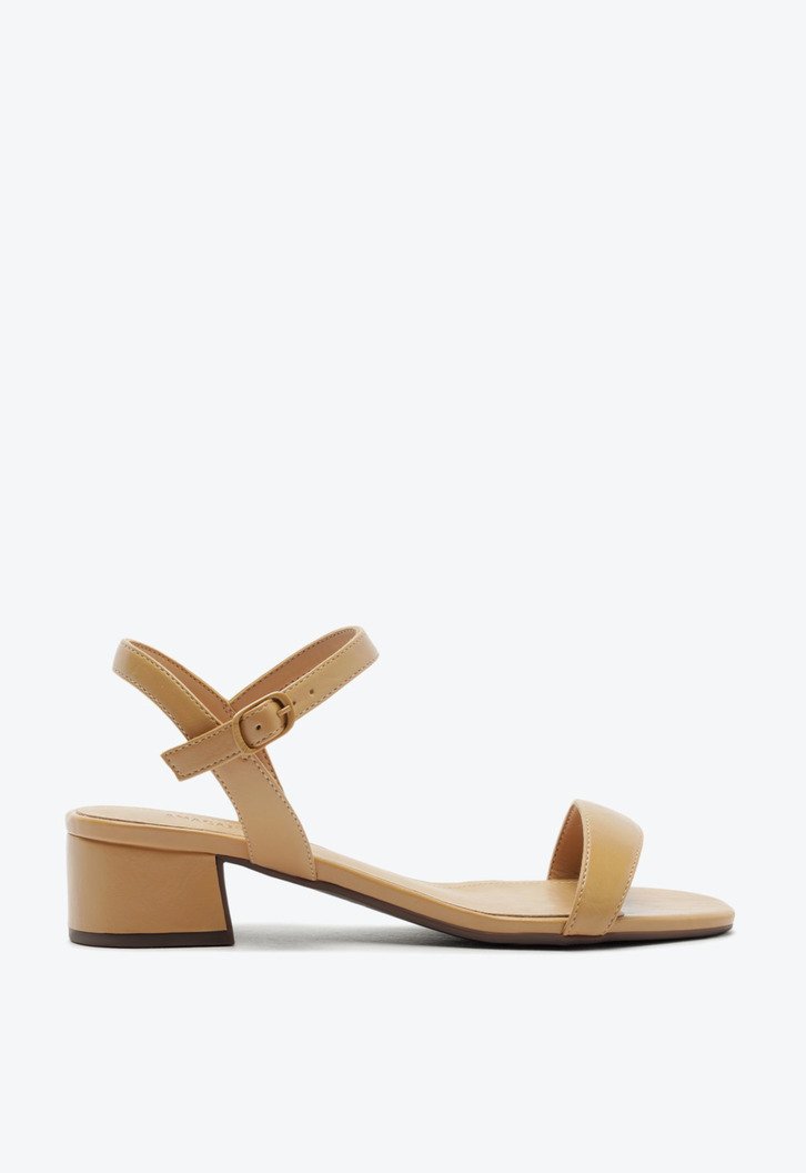 Sandália Salto Bloco Anya Bege