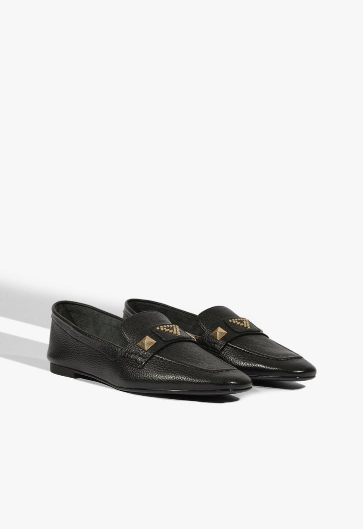 Mocassim Couro Tachas Preto | ZZ MALL