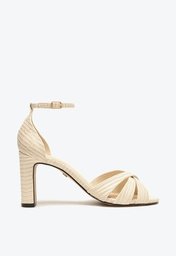 Sandália Off-white Arezzo Textura Salto Bloco Tiras