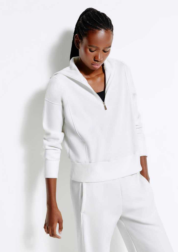 Blusão Off White Hering Sports Feminino Em Moletom