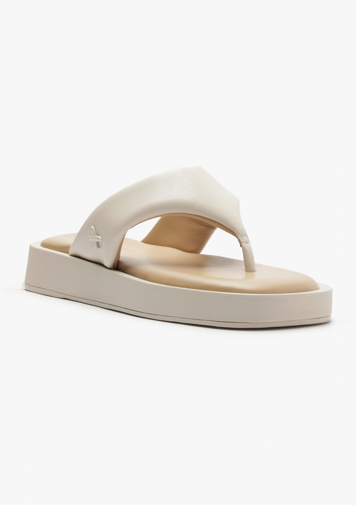 Sandália Flatform Off-White Hering Tira Acolchoada