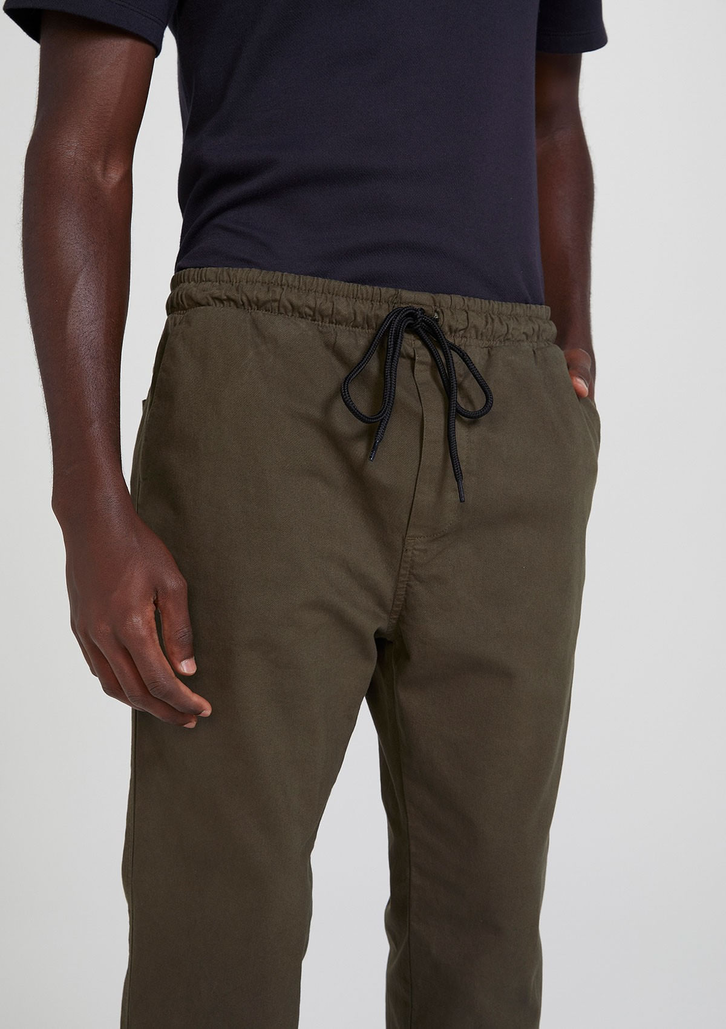 Calça Verde Militar Em Sarja Masculina Jogger