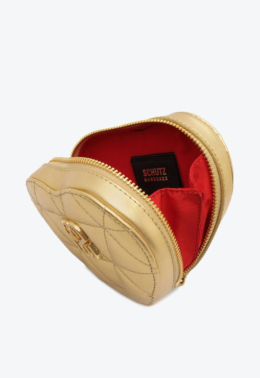 Mini Bag Dourada Schutz Pochete The Love Couro