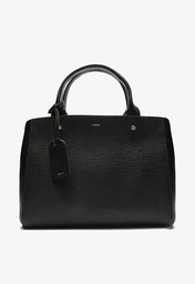 Bolsa Tote Preta Arezzo Couro Wave Bella Grande
