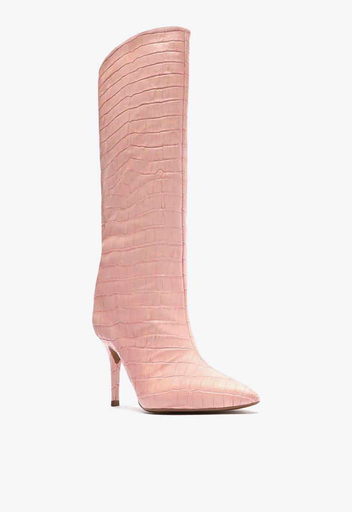 Bota Rosa Arezzo Soft Croco Cano Alto Miranda