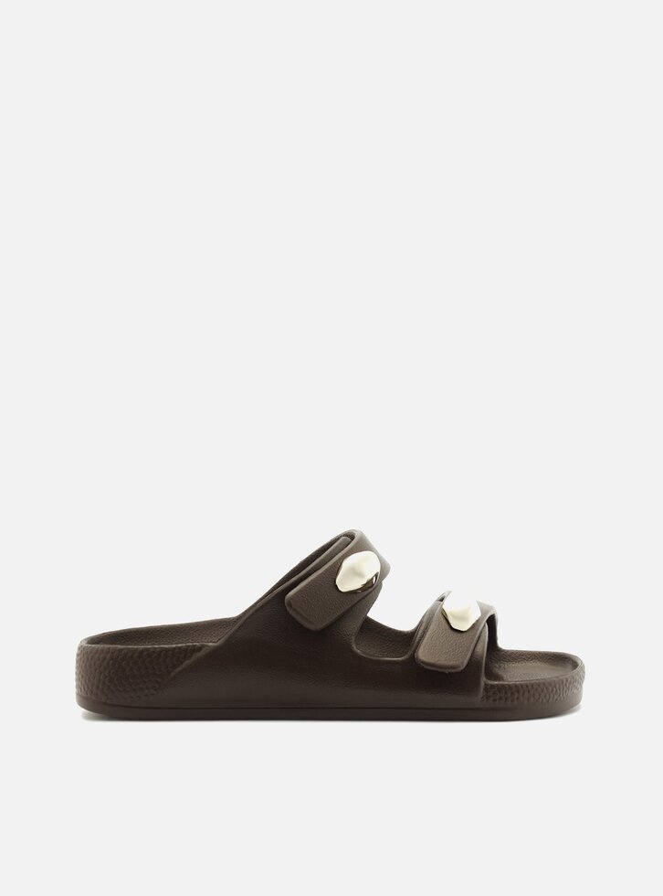 Slide Marrom Bico Redondo Brizza