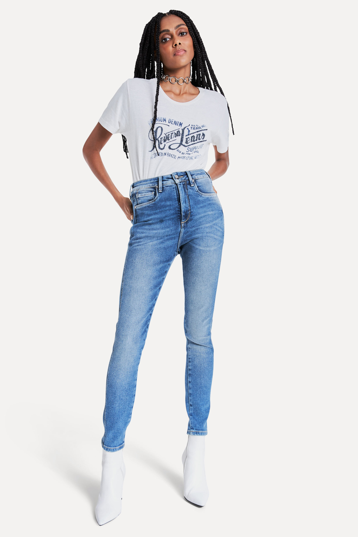CALCA JEANS AZUL REVERSA SKINNY NICKY HIGH