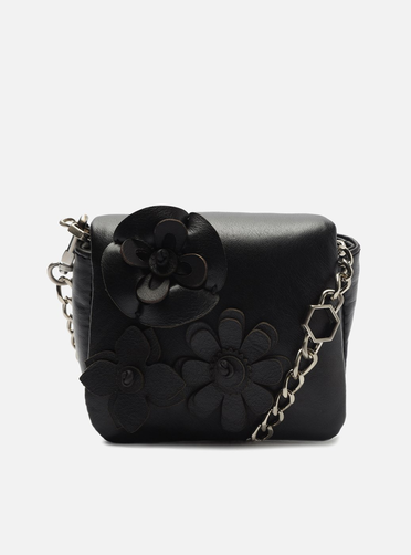 Mini Bag Preta Arezzo Couro Flores | ZZ MALL