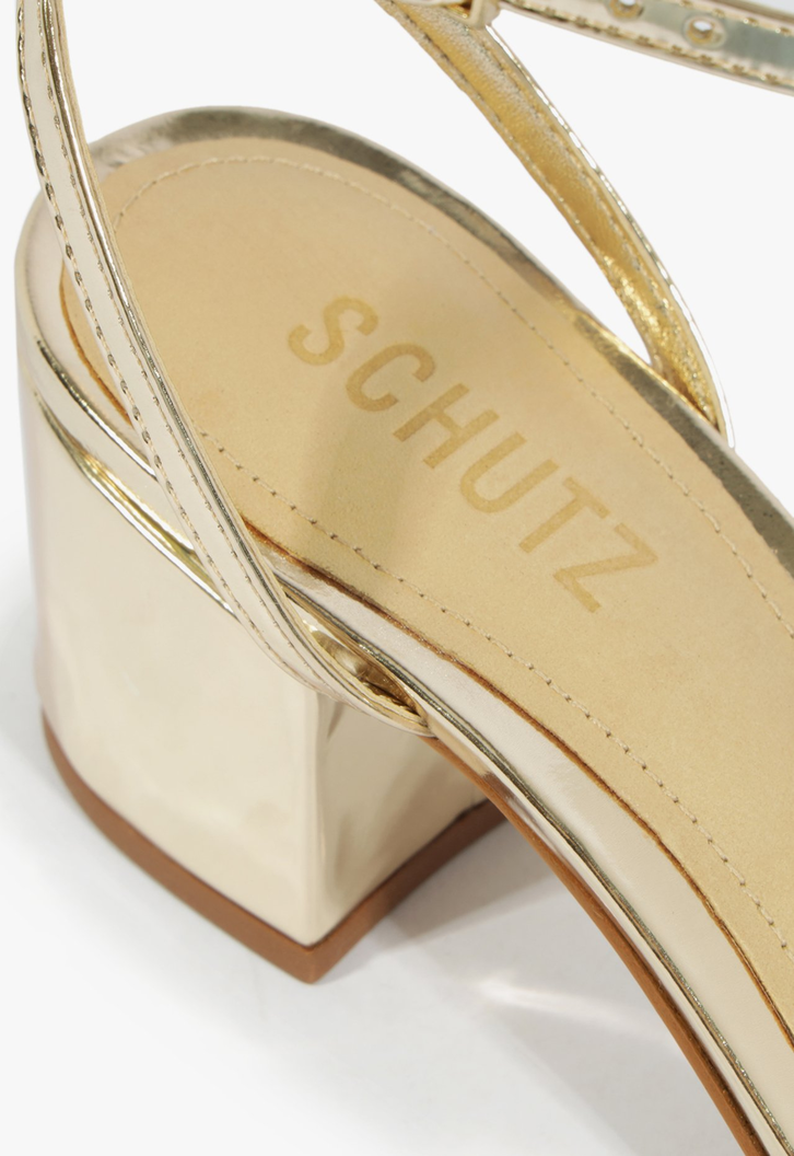 Sandália Eve Salto médio Dourado