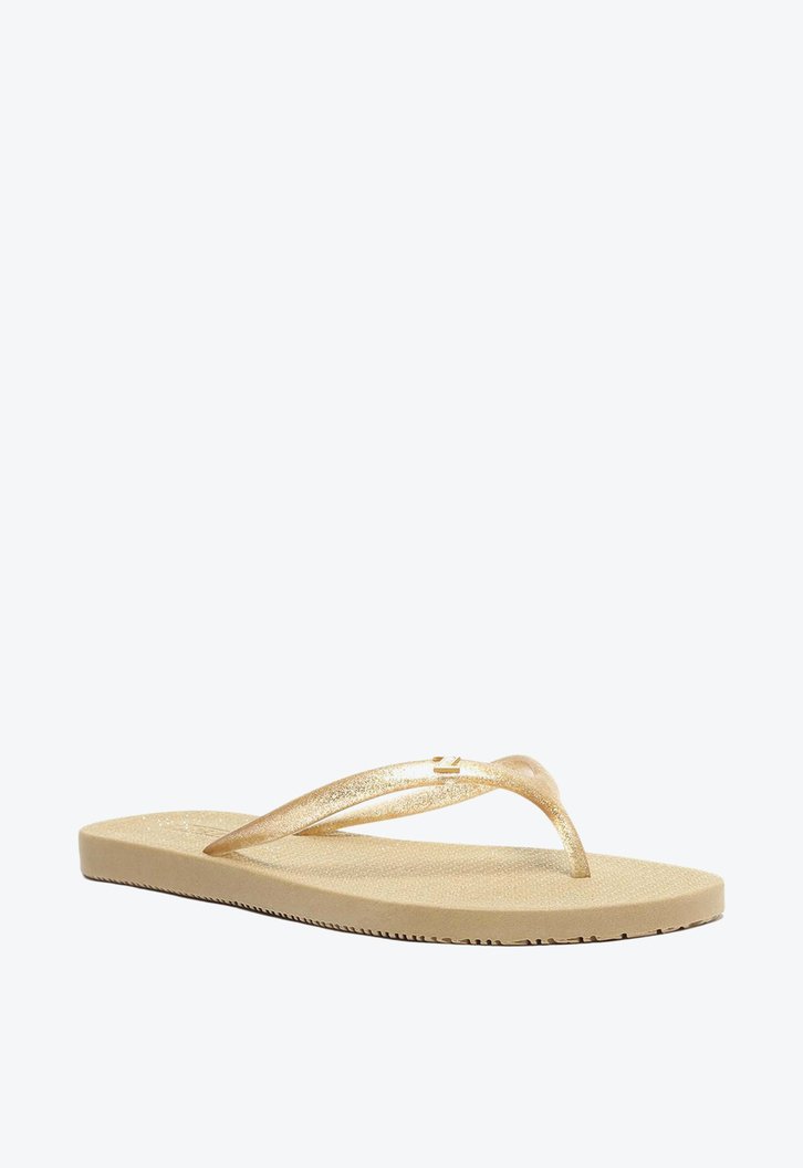 Chinelo De Dedo Dourado Brizza Tira Metalizada