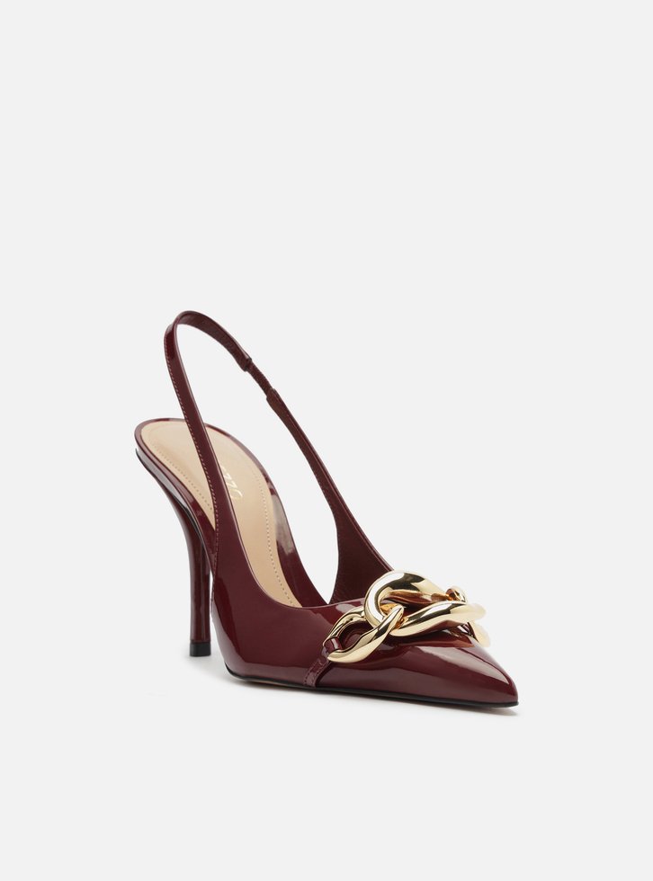 Scarpin Vermelho Salto Alto Slingback Elos