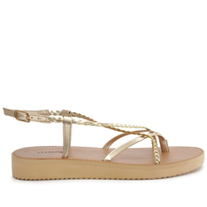 Sandália Flatform Dourada Anacapri Amarração Valentina