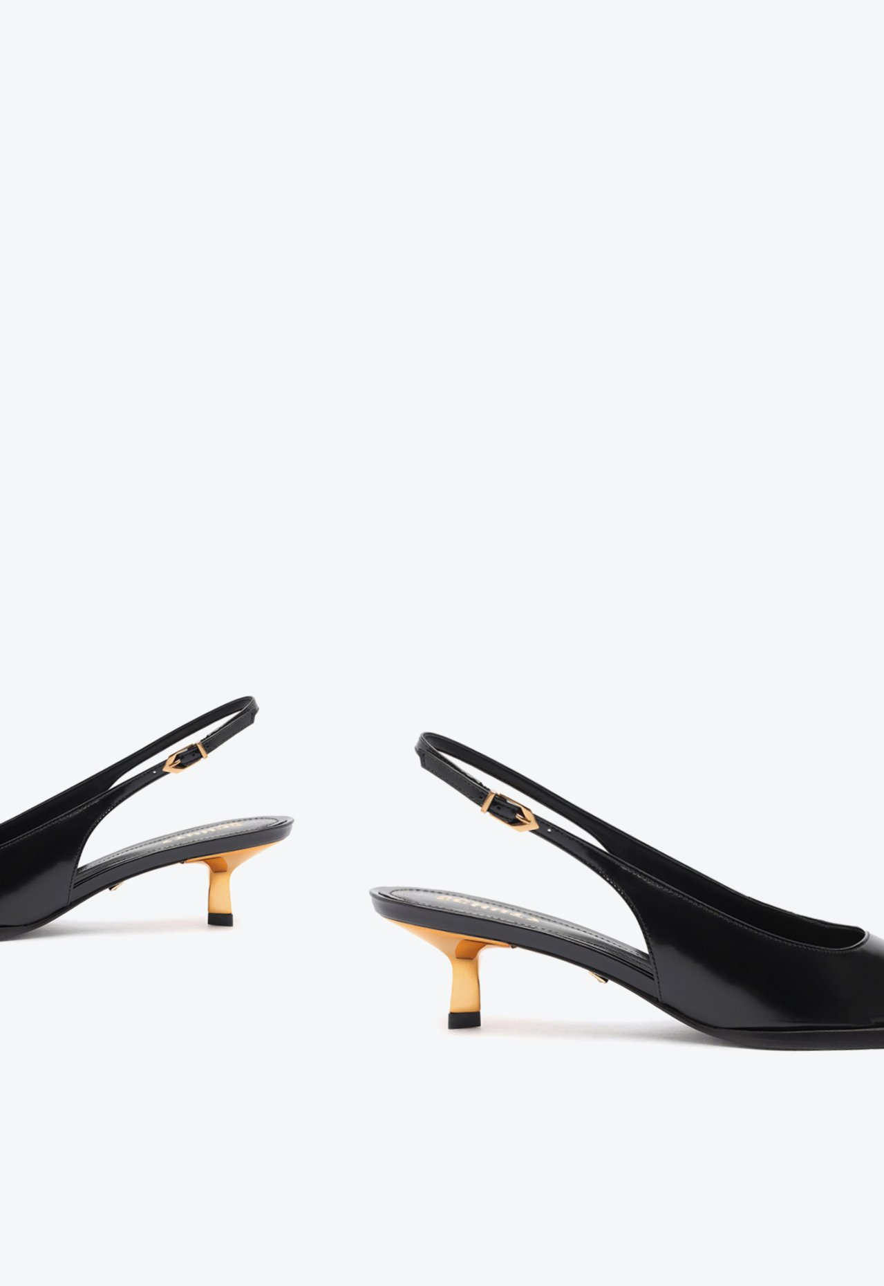 Scarpin Preto Schutz Slingback Couro Salto Baixo | ZZ MALL