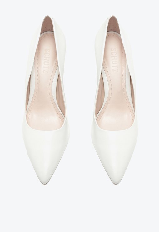 SAPATO SCARPIN BRANCA SCHUTZ COURO FORRO