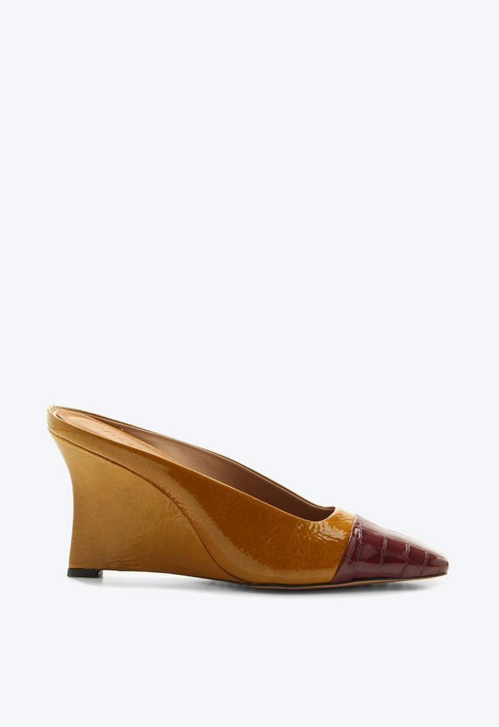 Mule Anabela Cap Toe Esther Amarelo