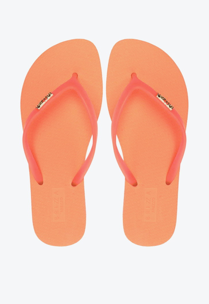 Chinelo de Dedo Laranja Tiras Jelly Brizza