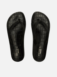Chinelo De Dedo Preto Brizza Palmilha Croco