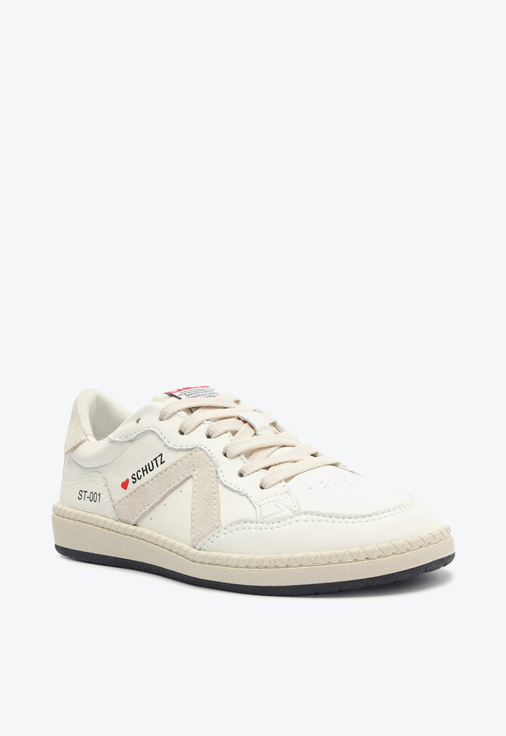 Tênis St001 Couro Camurça Branco