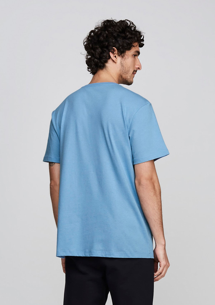 Camiseta Azul Médio Dzarm Manga Curta Decote Redondo