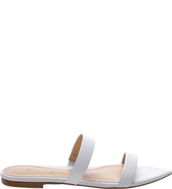 Sandália Rasteira Folha Branca