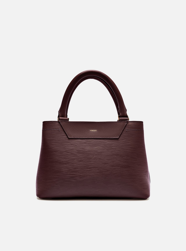 Bolsa Tote Vinho Couro Textura Média | ZZ MALL