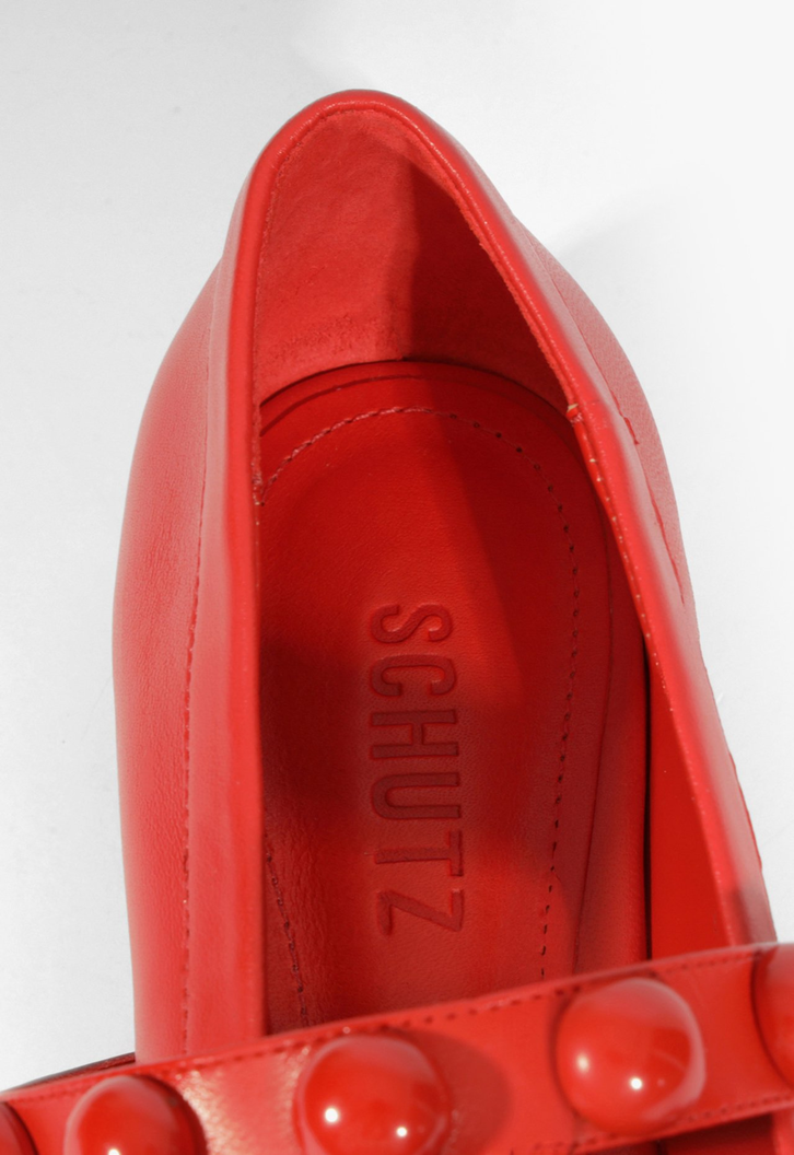 Sapatilha Vermelha Schutz Couro Tamara | ZZ MALL