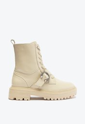 Coturno Off-white Anacapri Cano Médio Fivela