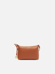 Bolsa Tiracolo Marrom Pequena Charm Metal