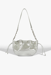 Bolsa Tiracolo Prateada Schutz Elvie Couro