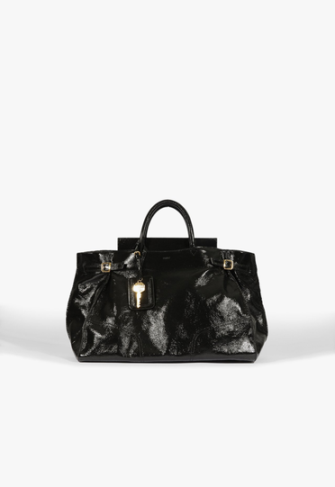Bolsa Maxi Tote Heaven Couro Preta | ZZ MALL