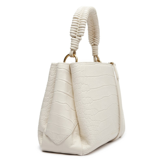 white mini bucket bolsa